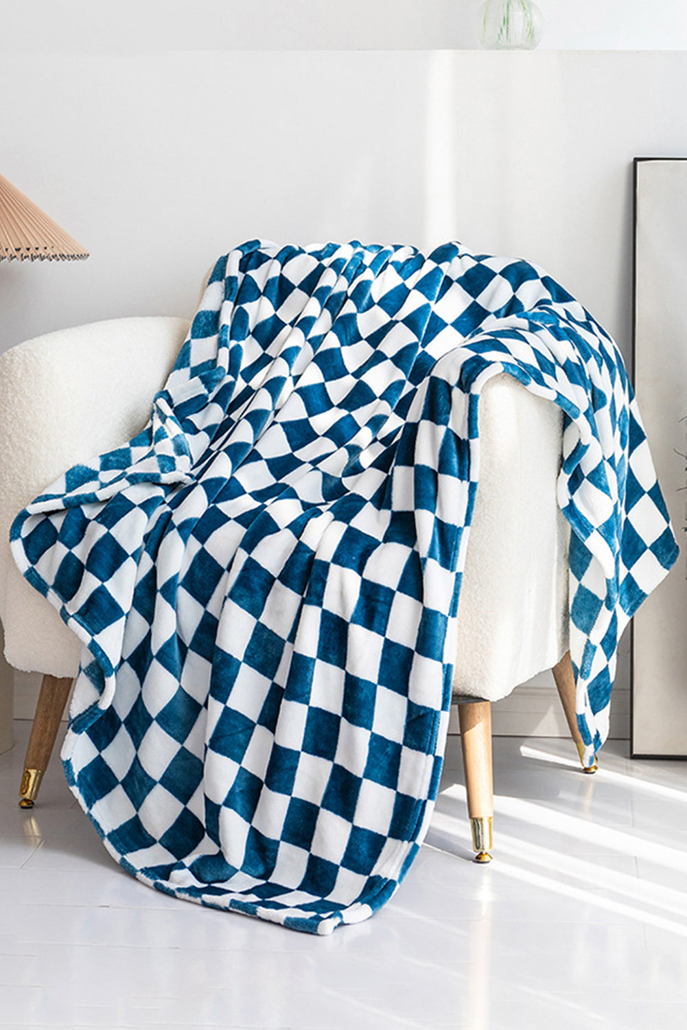 Black Checkerboard Printed Soft Throw Blanket