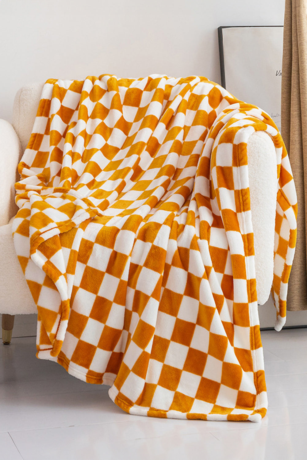 Black Checkerboard Printed Soft Throw Blanket