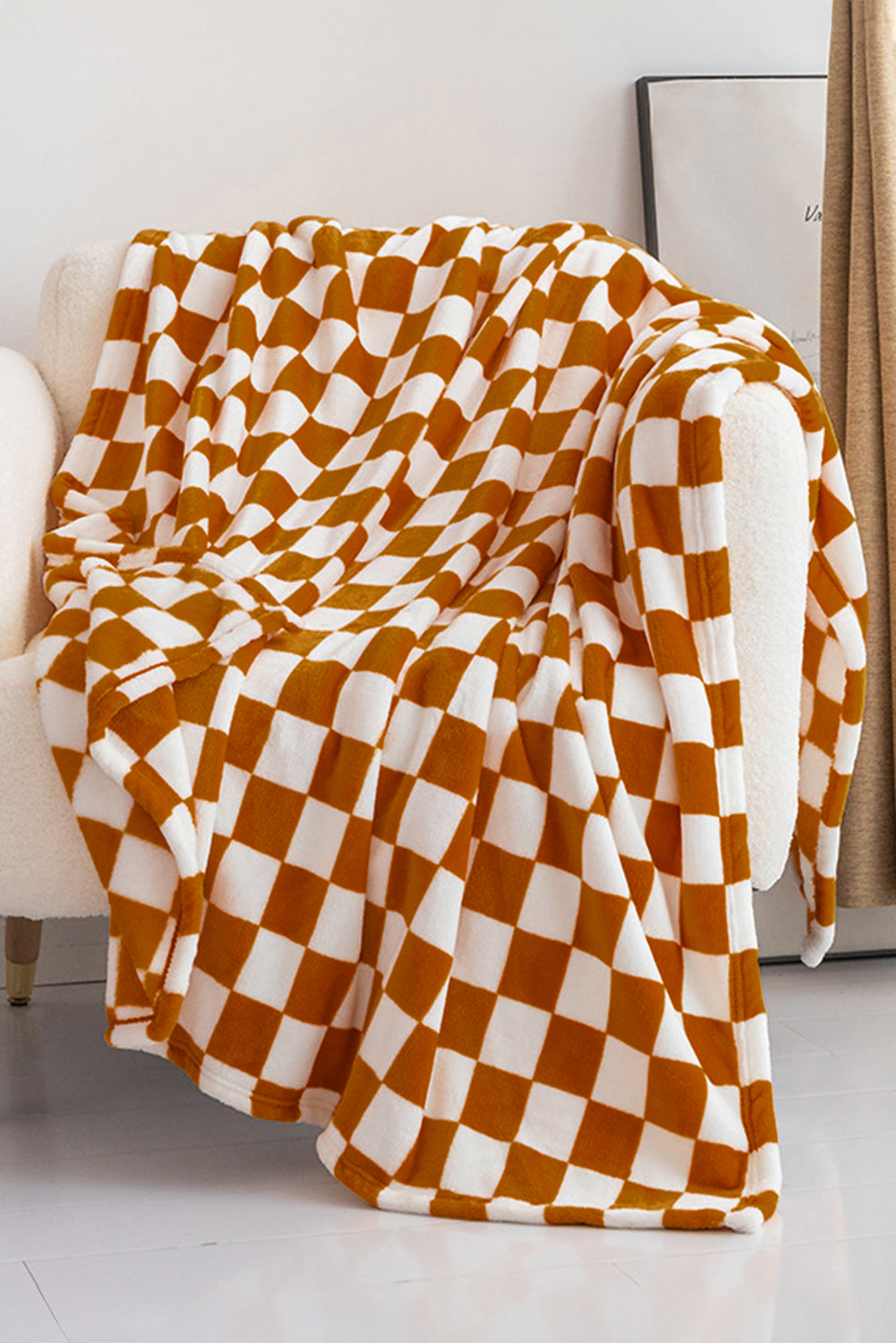 Black Checkerboard Printed Soft Throw Blanket